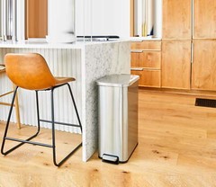 13.2 Gallon Slim Kitchen Trash Can, Stainless Steel Kitchen Step Trash Can