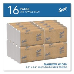 Scott 37490 8″ x 9.4″ 1-Ply Multi-Fold Towels – White (16/CT) New