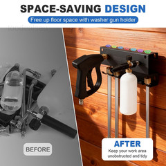 Foam Cannon Holder Mount Pressure Washer Gun Wall Black