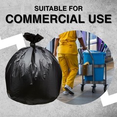Top Knot Bags 45 Gallon Garbage Trash Bag 40X46 1.2 Mil Black 100 Count Can