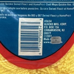 Quickie Swivel-Flex Dust Mop Refill #0654 Type D Yellow New Sealed