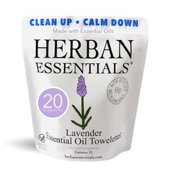 Lavender Essential Oil Wipes Travel Size Face Body Cleansing Individually Wra…