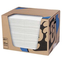 Pig Sorbent Pad, 22 gal, 15 in x 20 in, Oil, White, 200 PK MAT485 Pig MAT485 15