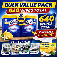 Lysol Disinfecting Wipes 640 Count 8 Tub Bulk Pack Commercial 1920090641