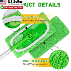 8Pcs Reusable Microfiber Mop Pads Swiffer Compatible Washable Wet Dry FROM USA