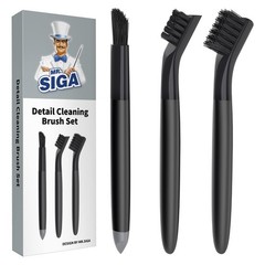 MR.SIGA Grout Cleaner Brush Set, Detail Cleaning 6.2 x 0.7 x 0.8 inch, Black
