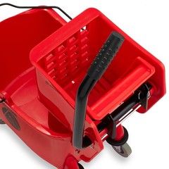 26 Quart Commercial Mop Bucket with Side Press Wringer, Red