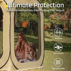 6×6 FT Pop Up Screen House Tent – Instant Screened Gazebo Canopy with Mosquito