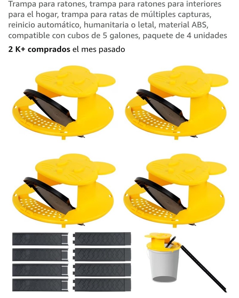 Mouse Trap Bucket – Mouse Traps Indoor for Home – Multi-Catch, Auto-Reset,
