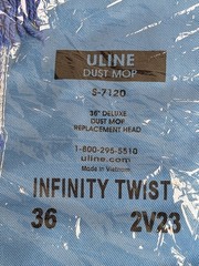 Uline 36-inch Infinity Twist Dust Mop Replacement Head, Model S-7120, Blue, NEW