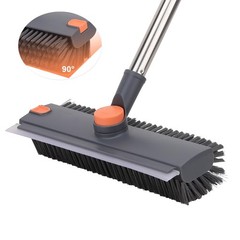 Floor Scrub Brush with 64″ Long Handle – 360° Swivel Heads Household Push B