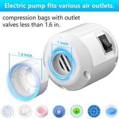 GGH Electric Air Pump for vacuum seal bags Travel 1 Pack (Pump Only), White