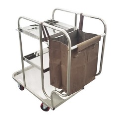 3 Shelf Multi-purpose Cleaning Vehicle Janitor Cart With Oxford Bag 220LB