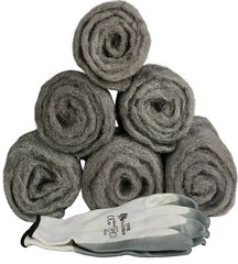 Steel Wool – #0 Fine Grade 6 Rolls 3ft/Each Steel Wool Pad Fill Fabric NEW