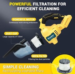 Rueqior Cordless Vacuum Compatible Dewalt 20V Battery 5 In 1 Handheld Electric