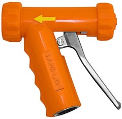 Sani-Lav N8S20 Orange Insulated Trigger Spray Nozzle, SS Handle, Swivel