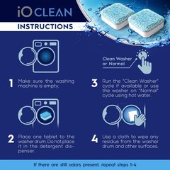 iO CLEAN Washing Machine Cleaner Descaler Tablets, 24 1 Count (Pack of 24)