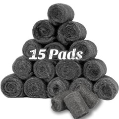 Steel Wool Pads 0000 for Glass – 15 Pcs Extra Fine SteelWool for Cleaning & P…