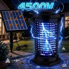 Portable Solar Mosquito Lamp, Fly and Mosquito Trap, Dual Solar Panels, 3 charge
