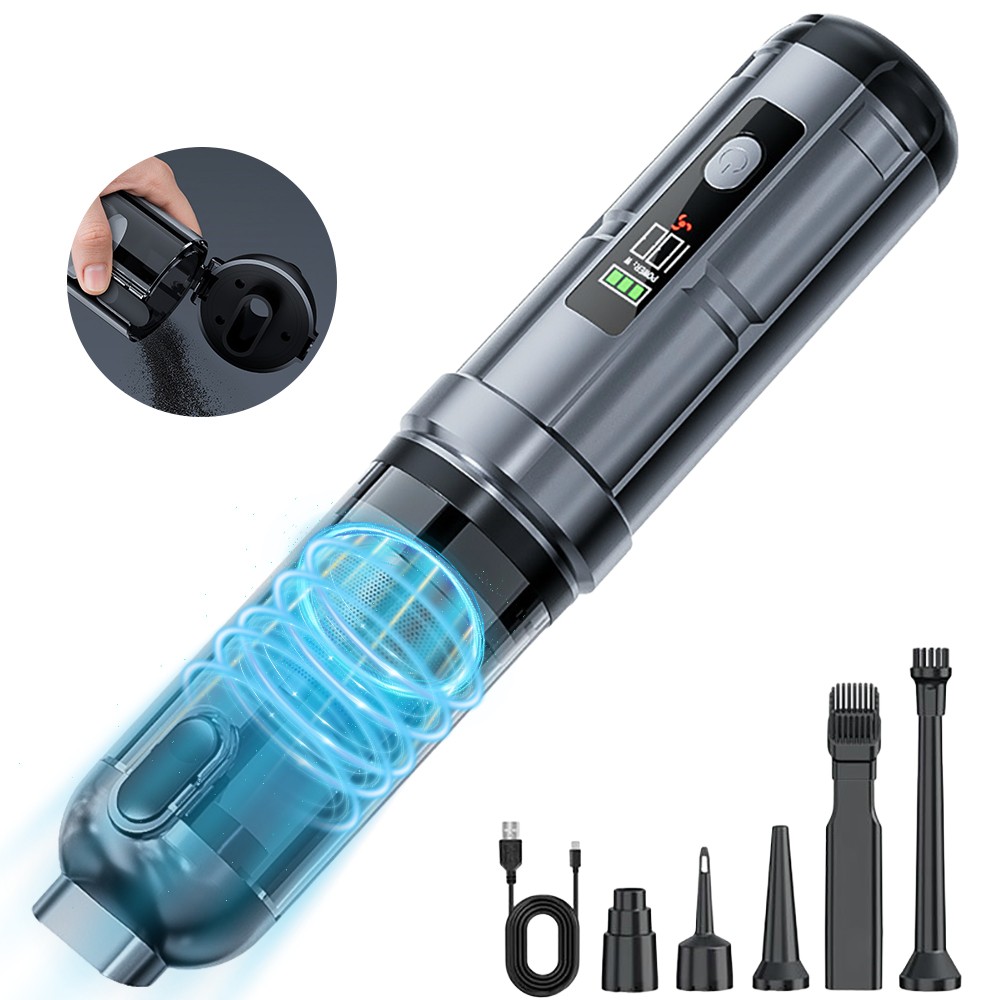 16000PA Car Vacuum Cleaner, Cordless Handheld 4-in-1 Vacuum and Air Pump Grey
