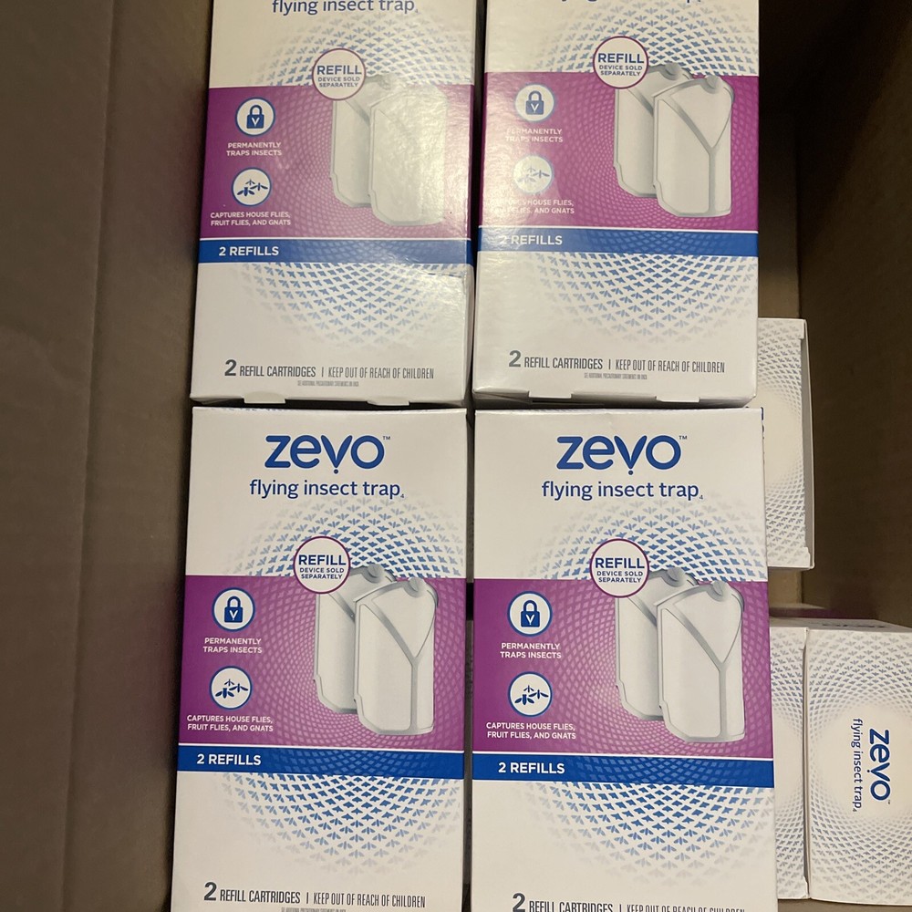 (4) 2 pack Zevo Flying Insect Trap Refill Cartridges 8 Total