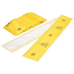 Pig Wtr001 Sorbent Strip, 13 Gal, 5 In X 60 In, Universal, Yellow, 10 Pk