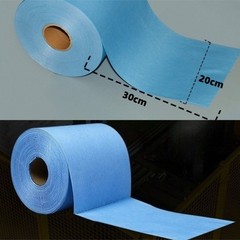 1Roll 500 Sheets Blue Non-Woven Fabric Wipes Oil/Water-Absorbent Lint-Free Paper