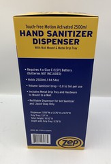 Zep TFHSU-2-2500PL Touch-Free Motion Hand Dispenser 84.54-oz Wall Mounted