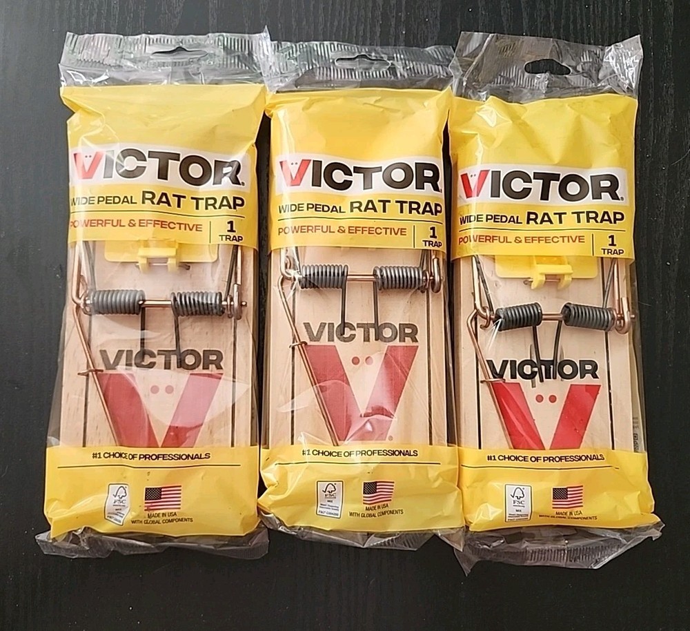 3x Large RAT Wood Snap Traps Victor M205 Professional Rodent Catcher FREE SHIP