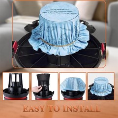 JAMHER Reusable Wet Dry Vac Filter 6pcs Disc Filters 3pcs Retaining Bands