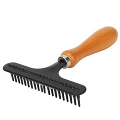 Premium Wooden Handle Pet Grooming Rake For Cats And Dogs Premium