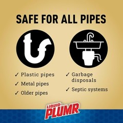 Liquid-Plumr Pro-Strength Clog Destroyer Gel with PipeGuard, Liquid Drain…