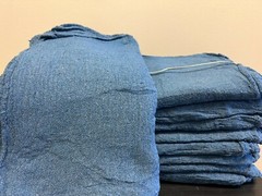 100 PIECES NEW BLUE INDUSTRIAL SHOP RAGS CLEANING TOWELS