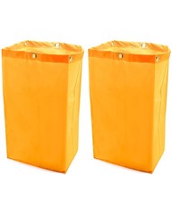 QWORK Janitorial Cart Bag, 24 Gallon Waterproof Large Capacity 2 pcs, Yellow