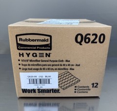 Rubbermaid Hygen 16″ x 16″ Blue Microfiber General Purpose Cloth Q620 – 12 Pack