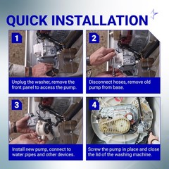 BlueStars W10276397 Washer Drain Pump for Whirlpool Kenmore Maytag Blue