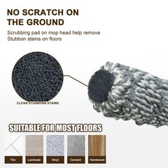 Kickleen Self Wringing Mop – Easy Squeeze Twist, with 52.5 Inch Gray001