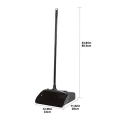 Primero Basics Pivoting Upright Dust Pan with Long Handle and Large, Black