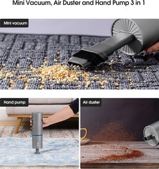Mini Handheld Vacuum Cordless, 3 in 1-Car Vacuum & Air Duster & Hand Pump