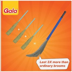 Gala No Dust Floor Broom- Freedom From Broom Dust- Bhusa 2-In-1 – Extendable
