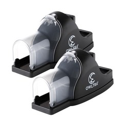 OWLTRA in-/Outdoor Safe Tunnel Snap Mouse Trap 2PCS, Instant 2 Pack, Black