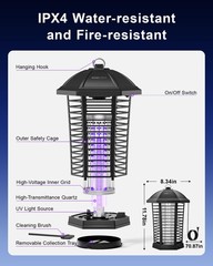 Wowcatch Upgraded Led Bug Zapper Outdoor Indoor Up To 50000 Hours Lifespan No