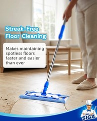 MR.SIGA Professional Microfiber Mop for 59.4 x 16.5 x 5.1 inch, Blue