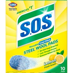 S.O.S Steel Wool Soap Pads, Lemon Fresh, 10 Count 10