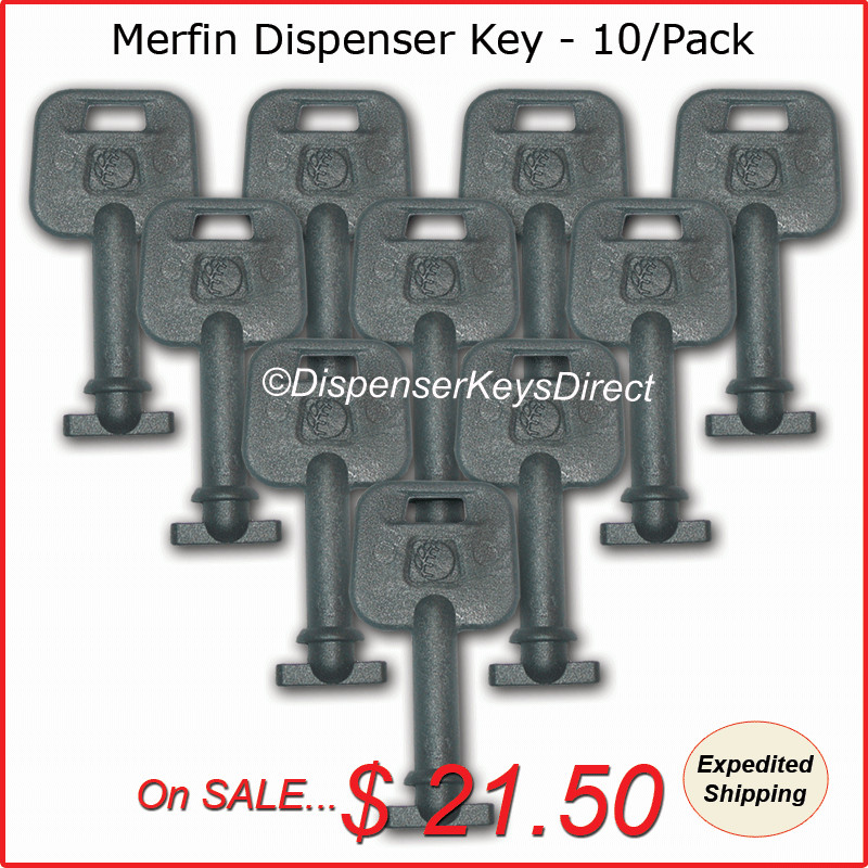Merfin Dispenser Key for Paper Towel & Toilet Tissue Dispensers – (10/pk.)
