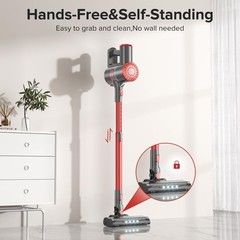 Tipdiy Cordless Vacuum Cleaner Self-Standing 40Kpa Stick Vacuum Cleaners For