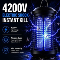 Bug Zapper Outdoor Indoor, 18W Electric Mosquito Zapper 4200V, UV Light Fly