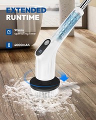 Electric Spin Scrubber for Cleaning – Upgraded Cordless Brush White