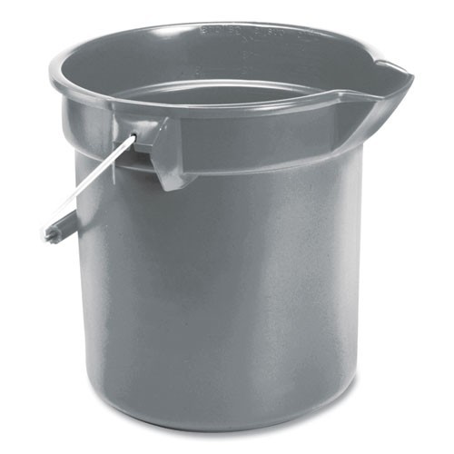 Rubbermaid Commercial 10 Quart Plastic Utility Pail, Plastic, Gray, 10.5″ dia