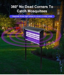 Solar Bug Zapper Outdoor 4500V Mosquito Killer Powered USB Rechargeable IPX5 New